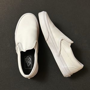 Leather Vans Classic Slip-On Tumble Shoe - White